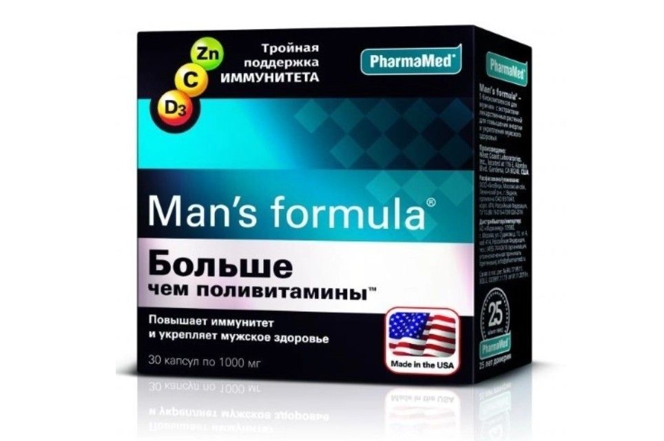 фото упаковки Man's formula Больше чем поливитамины