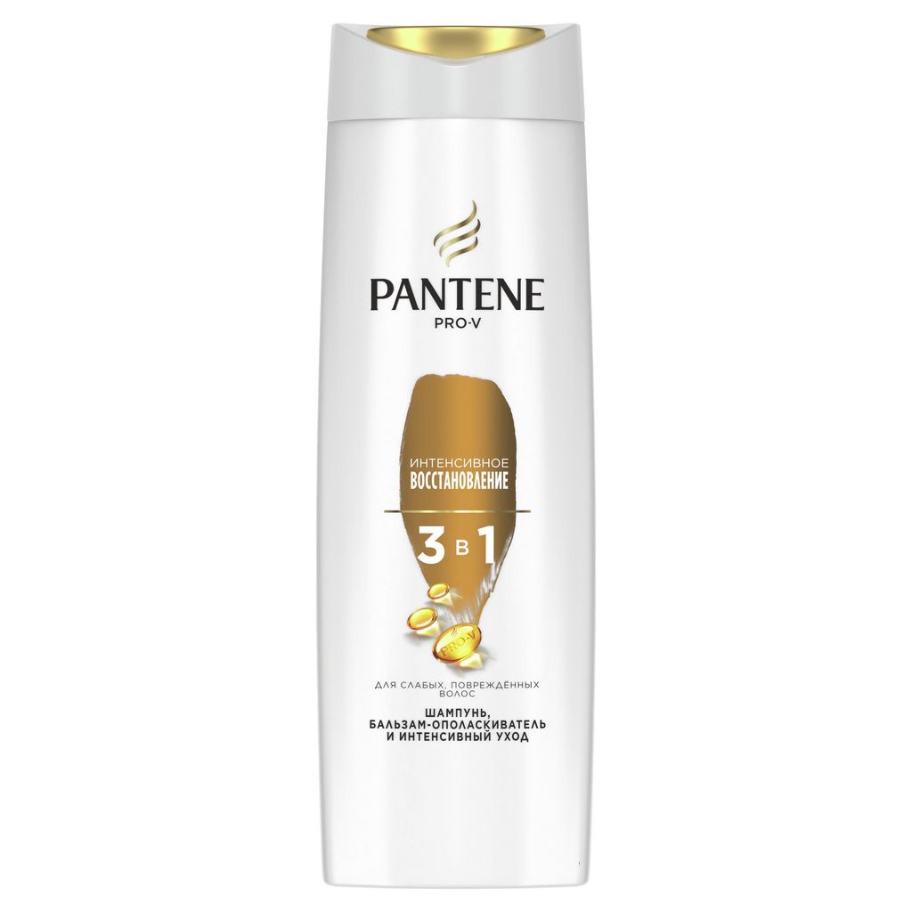 фото упаковки Pantene Pro-V Шампунь и бальзам-ополаскиватель 3в1 Интенсивное восстановление