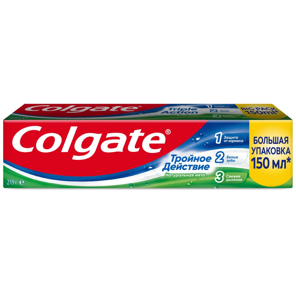 Colgate Тройное Действие зубная паста, паста зубная, 150 мл, 1 шт.