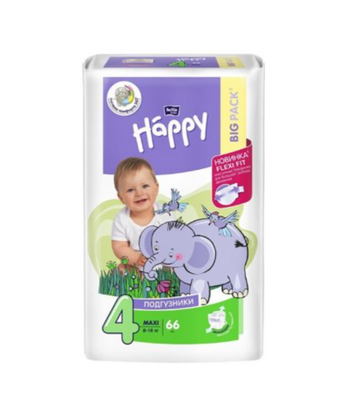 Bella Baby Happy Maxi Подгузники детские, р. 4, 8-18 кг, 66 шт.