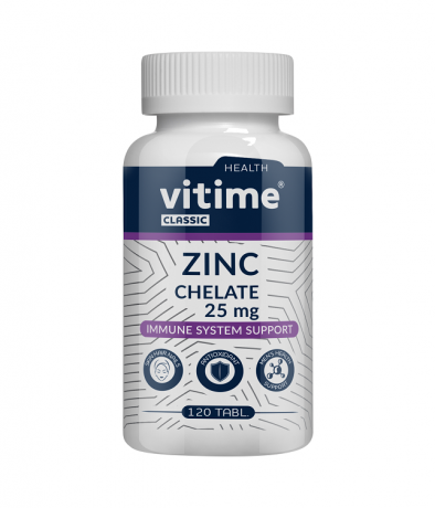 Vitime Цинк хелат Классик, 25 мг, таблетки, 120 шт.