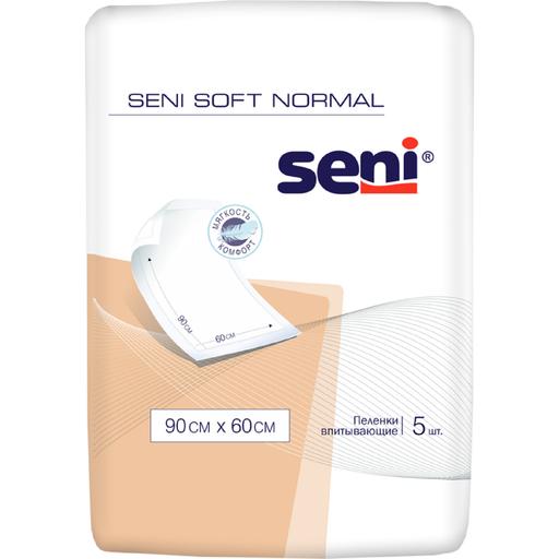 Пеленки впитывающие Seni Soft Normal, 60х90, 5 шт.