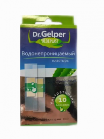 Dr. Gelper aloeplast пластырь водонепроницаемый, пластырь, 10 шт.