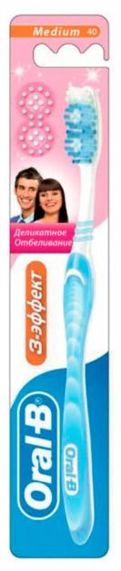 Oral-B 3-Effect Деликатное Отбеливание Зубная щетка средняя, щетка зубная, средней жесткости, 1 шт.