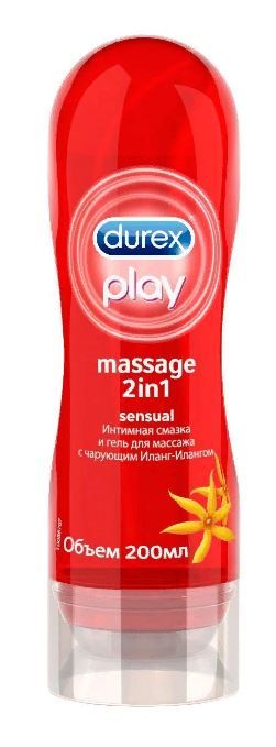 Гель-смазка Durex Play Massage 2in1 Sensual, гель, с иланг-илангом, 200 мл, 1 шт.